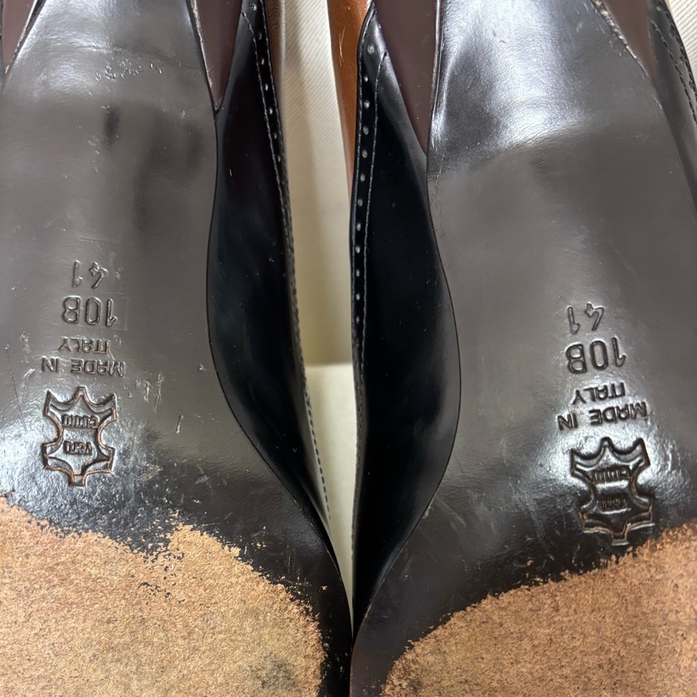 BCBGMaxazria Vintage y2k kitten heels size 10/41 Color Black/Cognac - Picture 9 of 10